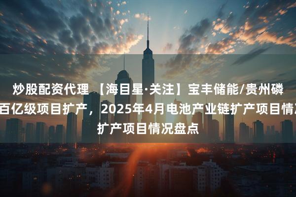炒股配资代理 【海目星·关注】宝丰储能/贵州磷化2大百亿级项目扩产,2025年4月电池产业链扩产项目情况盘点